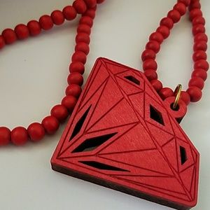 diamond wooden necklace